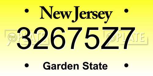 32675Z7 New Jersey License Plate
