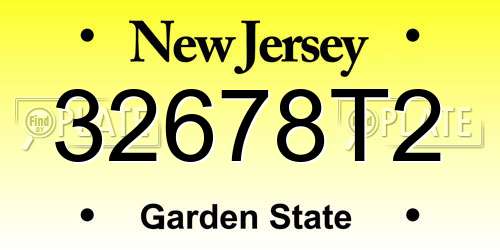32678T2 New Jersey License Plate