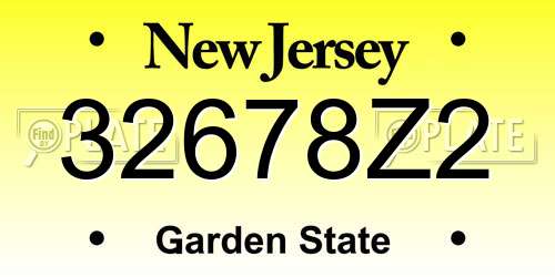 32678Z2 New Jersey License Plate