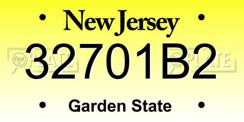 32701B2 New Jersey License Plate