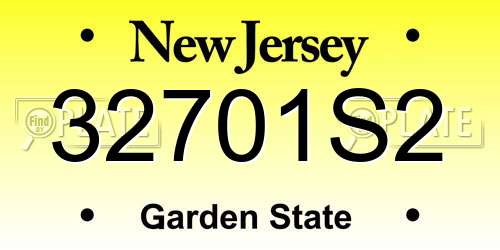 32701S2 New Jersey License Plate