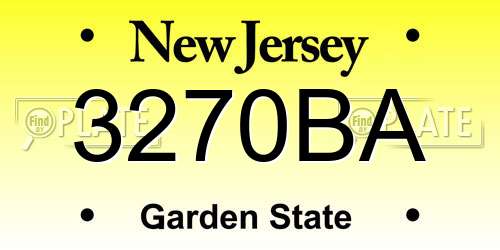 3270BA New Jersey License Plate