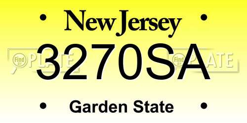 3270SA New Jersey License Plate