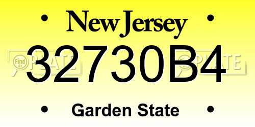 32730B4 New Jersey License Plate