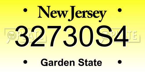 32730S4 New Jersey License Plate