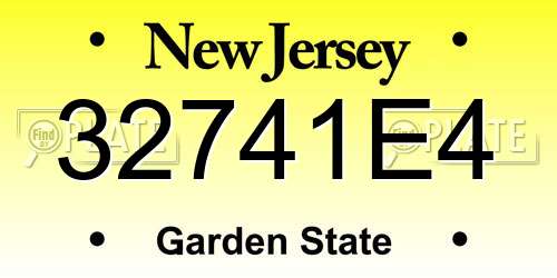 32741E4 New Jersey License Plate