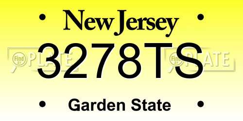 3278TS New Jersey License Plate