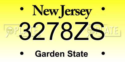3278ZS New Jersey License Plate