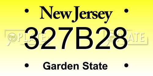 327B28 New Jersey License Plate