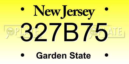 327B75 New Jersey License Plate