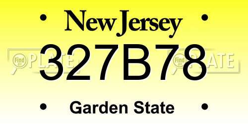 327B78 New Jersey License Plate