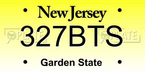 327BTS New Jersey License Plate