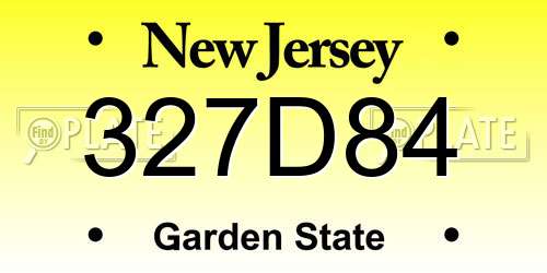 327D84 New Jersey License Plate