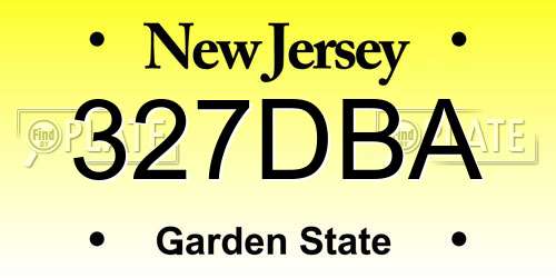 327DBA New Jersey License Plate