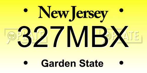 327MBX New Jersey License Plate