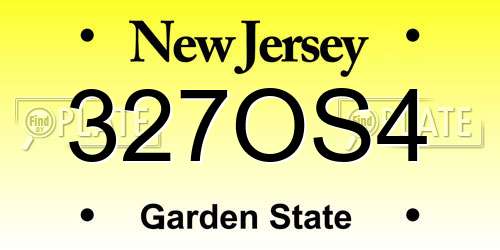 327OS4 New Jersey License Plate