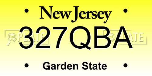 327QBA New Jersey License Plate