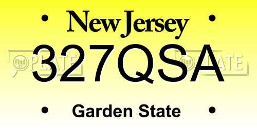 327QSA New Jersey License Plate