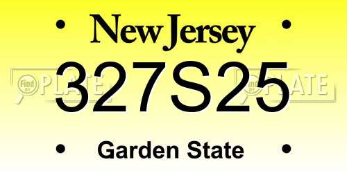 327S25 New Jersey License Plate