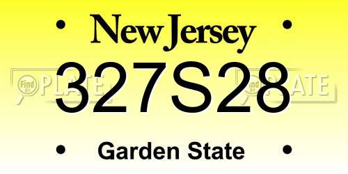 327S28 New Jersey License Plate
