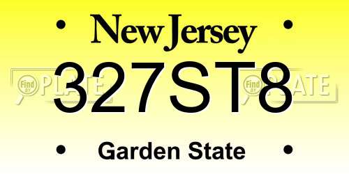 327ST8 New Jersey License Plate