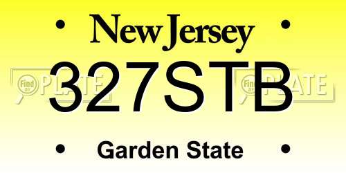 327STB New Jersey License Plate
