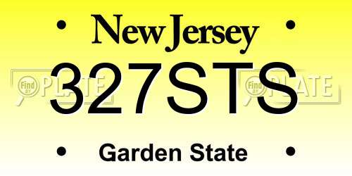 327STS New Jersey License Plate