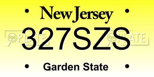 327SZS New Jersey License Plate