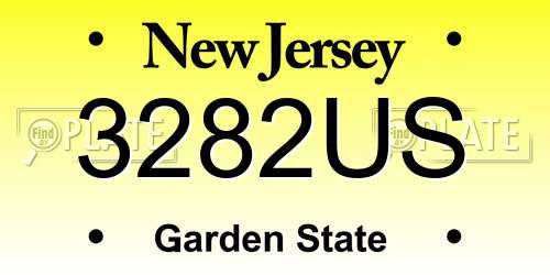 3282US New Jersey License Plate
