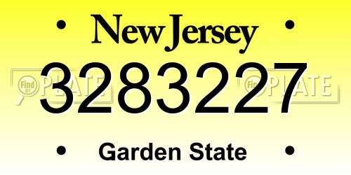 3283227 New Jersey License Plate