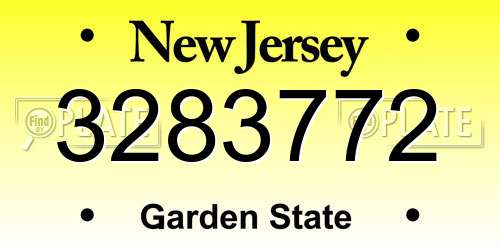 3283772 New Jersey License Plate