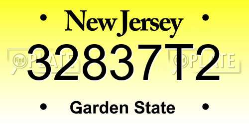32837T2 New Jersey License Plate