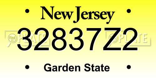 32837Z2 New Jersey License Plate