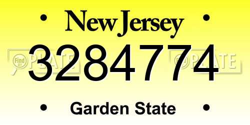 3284774 New Jersey License Plate