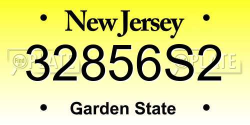 32856S2 New Jersey License Plate
