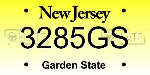 3285GS New Jersey License Plate