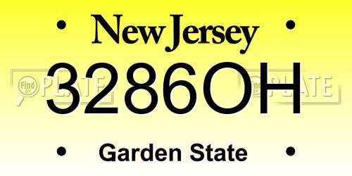 3286OH New Jersey License Plate