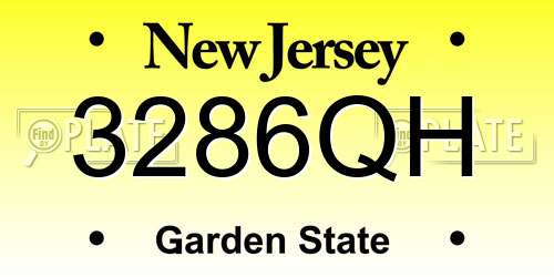 3286QH New Jersey License Plate