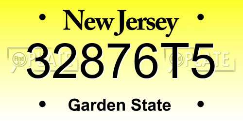 32876T5 New Jersey License Plate