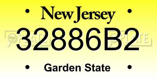 32886B2 New Jersey License Plate