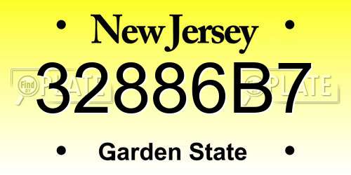 32886B7 New Jersey License Plate