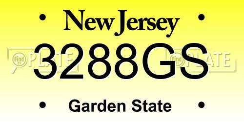 3288GS New Jersey License Plate