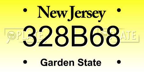 328B68 New Jersey License Plate
