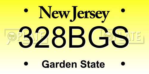 328BGS New Jersey License Plate