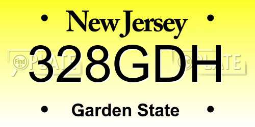 328GDH New Jersey License Plate