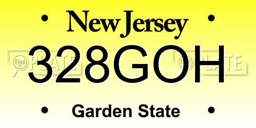 328GOH New Jersey License Plate