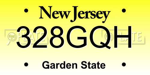328GQH New Jersey License Plate