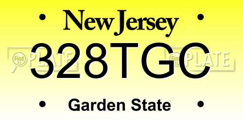 328TGC New Jersey License Plate