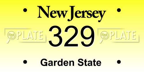 329 New Jersey License Plate
