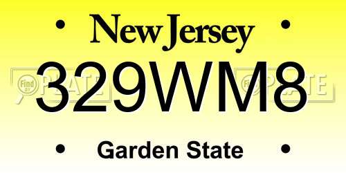 329WM8 New Jersey License Plate